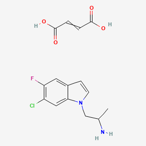 molecular formula C15H16ClFN2O4 B14797988 But-2-enedioic acid;1-(6-chloro-5-fluoroindol-1-yl)propan-2-amine 