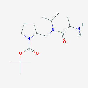 molecular formula C16H31N3O3 B14798171 Tert-butyl 2-[[2-aminopropanoyl(propan-2-yl)amino]methyl]pyrrolidine-1-carboxylate 
