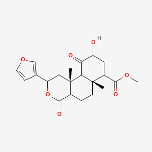 molecular formula C21H26O7 B14798215 methyl (6aR,10bR)-2-(furan-3-yl)-9-hydroxy-6a,10b-dimethyl-4,10-dioxo-2,4a,5,6,7,8,9,10a-octahydro-1H-benzo[f]isochromene-7-carboxylate 