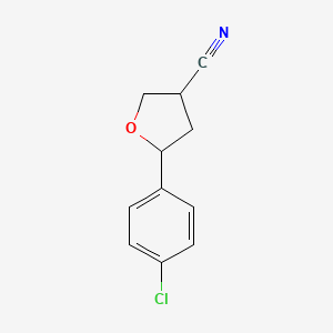 molecular formula C11H10ClNO B14798285 trans-5-(4-Chlorophenyl)tetrahydrofuran-3-carbonitrile 