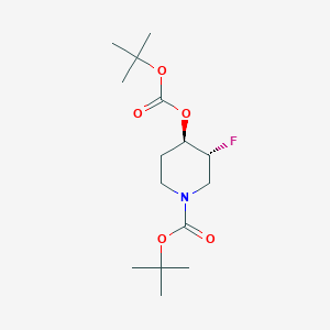molecular formula C15H26FNO5 B14798296 trans 1-Boc-4-(tert-butoxycarbonyloxy)-3-fluoropiperidine 