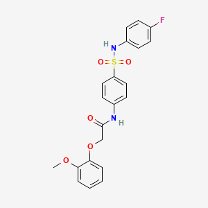 molecular formula C21H19FN2O5S B14798303 N-{4-[(4-fluorophenyl)sulfamoyl]phenyl}-2-(2-methoxyphenoxy)acetamide 