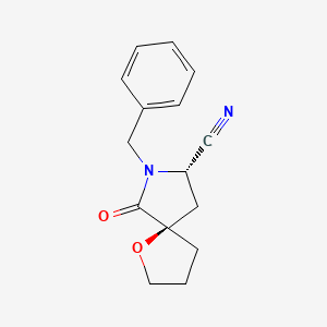 molecular formula C15H16N2O2 B14798326 (5R,8S)-7-benzyl-6-oxo-1-oxa-7-azaspiro[4.4]nonane-8-carbonitrile 