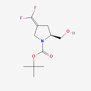 molecular formula C11H17F2NO3 B14798363 tert-Butyl (S)-4-(difluoromethylene)-2-(hydroxymethyl)pyrrolidine-1-carboxylate 