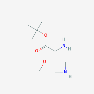 molecular formula C10H20N2O3 B14798445 Tert-butyl 2-amino-2-(3-methoxyazetidin-3-yl)acetate 