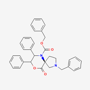 molecular formula C34H32N2O4 B14798757 benzyl (5S)-2-benzyl-10-oxo-7,8-diphenyl-9-oxa-2,6-diazaspiro[4.5]decane-6-carboxylate 