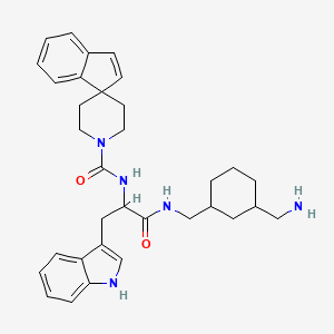 molecular formula C33H41N5O2 B14798775 N-((R)-1-((((1R,3S)-3-(Aminomethyl)cyclohexyl)methyl)amino)-3-(1H-indol-3-yl)-1-oxopropan-2-yl)spiro[indene-1,4'-piperidine]-1'-carboxamide 