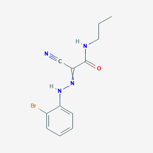 molecular formula C12H13BrN4O B14798777 N-propyl-2-cyano-2-[(2-bromophenyl)hydrazono]acetamide 