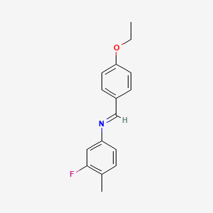 molecular formula C16H16FNO B14798819 N-[(E)-(4-ethoxyphenyl)methylidene]-3-fluoro-4-methylaniline 