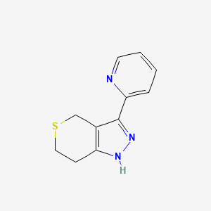 molecular formula C11H11N3S B1479883 3-(Pyridin-2-yl)-1,4,6,7-tetrahydrothiopyrano[4,3-c]pyrazole CAS No. 2098090-84-5