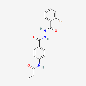 molecular formula C17H16BrN3O3 B14798870 N-[4-({2-[(2-bromophenyl)carbonyl]hydrazinyl}carbonyl)phenyl]propanamide 