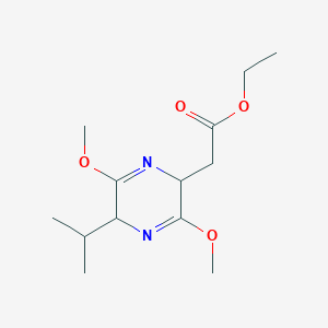 molecular formula C13H22N2O4 B14798971 Ethyl 2-(3,6-dimethoxy-5-propan-2-yl-2,5-dihydropyrazin-2-yl)acetate 