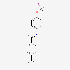 molecular formula C17H16F3NO B14799049 N-{(E)-[4-(propan-2-yl)phenyl]methylidene}-4-(trifluoromethoxy)aniline 