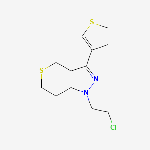 1-(2-Chloroethyl)-3-(thiophen-3-yl)-1,4,6,7-tetrahydrothiopyrano[4,3-c]pyrazole