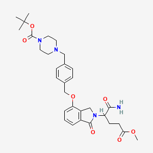 molecular formula C31H40N4O7 B14799112 tert-butyl 4-[[4-[[2-(1-amino-5-methoxy-1,5-dioxopentan-2-yl)-1-oxo-3H-isoindol-4-yl]oxymethyl]phenyl]methyl]piperazine-1-carboxylate 