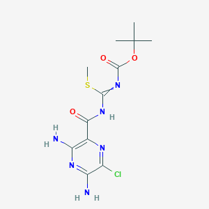 molecular formula C12H17ClN6O3S B14799132 tert-butyl(Z)-((3,5-diamino-6-chloropyrazine-2-carboxamido)(methylthio)methylene)carbamate 