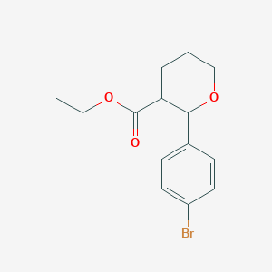 molecular formula C14H17BrO3 B14799149 Ethyl 2-(4-bromophenyl)oxane-3-carboxylate 