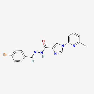 molecular formula C17H14BrN5O B14799179 N-[(4-bromophenyl)methylideneamino]-1-(6-methylpyridin-2-yl)imidazole-4-carboxamide 