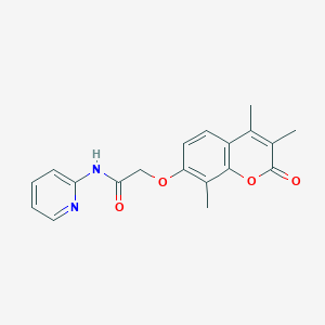 molecular formula C19H18N2O4 B14799232 N-(pyridin-2-yl)-2-((3,4,8-trimethyl-2-oxo-2H-chromen-7-yl)oxy)acetamide 