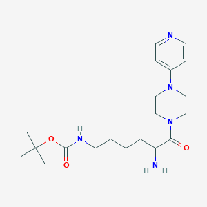 molecular formula C20H33N5O3 B14799237 tert-butyl N-[5-amino-6-oxo-6-(4-pyridin-4-ylpiperazin-1-yl)hexyl]carbamate 