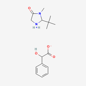molecular formula C16H24N2O4 B14799240 2-Tert-butyl-3-methylimidazolidin-1-ium-4-one;2-hydroxy-2-phenylacetate 