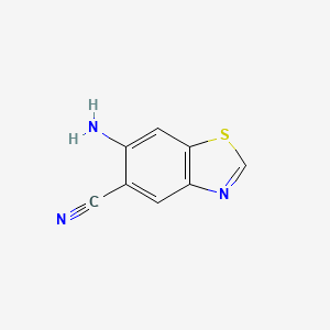 molecular formula C8H5N3S B14799288 5-Benzothiazolecarbonitrile, 6-amino- 