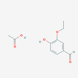 molecular formula C11H14O5 B14799345 Acetic acid;3-ethoxy-4-hydroxybenzaldehyde 