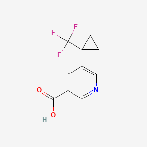molecular formula C10H8F3NO2 B14799453 5-(1-(Trifluoromethyl)cyclopropyl)nicoTinic acid 