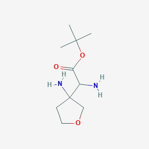 molecular formula C10H20N2O3 B14799455 Tert-butyl 2-amino-2-(3-aminooxolan-3-yl)acetate 
