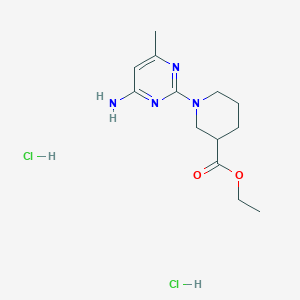 molecular formula C13H22Cl2N4O2 B14799462 Ethyl 1-(4-amino-6-methylpyrimidin-2-yl)piperidine-3-carboxylate 