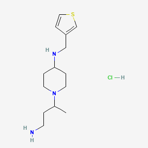 molecular formula C14H26ClN3S B14799484 1-(4-aminobutan-2-yl)-N-(thiophen-3-ylmethyl)piperidin-4-amine;hydrochloride 