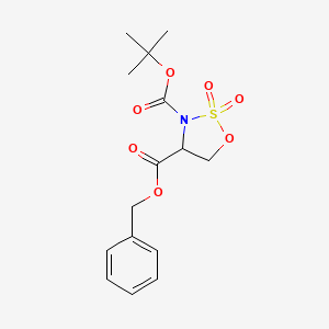 molecular formula C15H19NO7S B14799510 4-O-benzyl 3-O-tert-butyl 2,2-dioxooxathiazolidine-3,4-dicarboxylate 