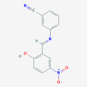 molecular formula C14H9N3O3 B14799515 Benzonitrile, 3-(2-hydroxy-5-nitrobenzylidenamino)- 