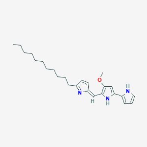 molecular formula C25H35N3O B14799546 3-methoxy-5-(1H-pyrrol-2-yl)-2-[(E)-(5-undecylpyrrol-2-ylidene)methyl]-1H-pyrrole 