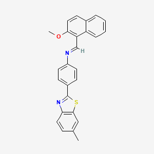 molecular formula C26H20N2OS B14799558 N-[(E)-(2-methoxynaphthalen-1-yl)methylidene]-4-(6-methyl-1,3-benzothiazol-2-yl)aniline 