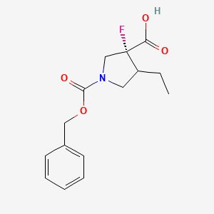 molecular formula C15H18FNO4 B14799598 (3R,4R)-1-benzyloxycarbonyl-4-ethyl-3-fluoro-pyrrolidine-3-carboxylic acid 