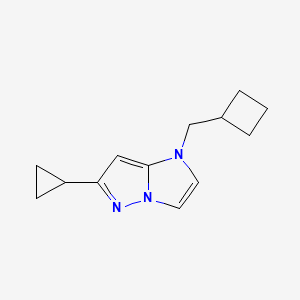 molecular formula C13H17N3 B1479960 1-(cyclobutylmethyl)-6-cyclopropyl-1H-imidazo[1,2-b]pyrazole CAS No. 2098053-39-3