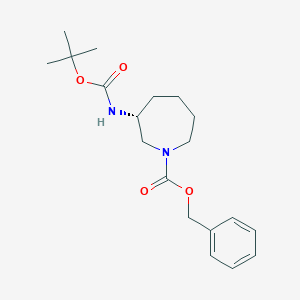molecular formula C19H28N2O4 B14799615 Benzyl (R)-3-((tert-butoxycarbonyl)amino)azepane-1-carboxylate 