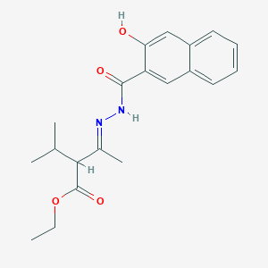 molecular formula C20H24N2O4 B14799639 ethyl (3E)-3-{2-[(3-hydroxynaphthalen-2-yl)carbonyl]hydrazinylidene}-2-(propan-2-yl)butanoate 