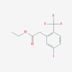 molecular formula C11H10F3IO2 B14799675 Ethyl 5-iodo-2-(trifluoromethyl)phenylacetate 