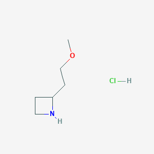 molecular formula C6H14ClNO B14799689 2-(2-Methoxyethyl)azetidine;hydrochloride 
