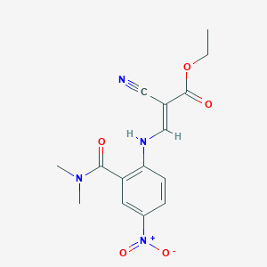 molecular formula C15H16N4O5 B14799746 ethyl (E)-2-cyano-3-[2-(dimethylcarbamoyl)-4-nitroanilino]prop-2-enoate 