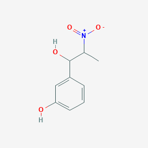 molecular formula C9H11NO4 B14799747 3-(1-Hydroxy-2-nitropropyl)phenol 