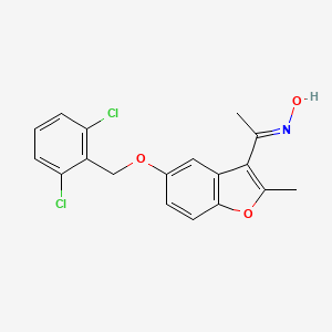 molecular formula C18H15Cl2NO3 B14799805 (1E)-1-{5-[(2,6-dichlorobenzyl)oxy]-2-methyl-1-benzofuran-3-yl}-N-hydroxyethanimine 