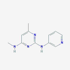 molecular formula C11H13N5 B14799845 N~4~,6-dimethyl-N~2~-pyridin-3-ylpyrimidine-2,4-diamine 