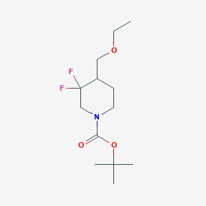 molecular formula C13H23F2NO3 B14799861 Tert-butyl4-(ethoxymethyl)-3,3-difluoropiperidine-1-carboxylate 