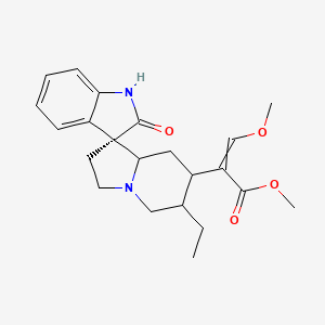 molecular formula C22H28N2O4 B14799870 methyl 2-[(3R)-6'-ethyl-2-oxospiro[1H-indole-3,1'-3,5,6,7,8,8a-hexahydro-2H-indolizine]-7'-yl]-3-methoxyprop-2-enoate 