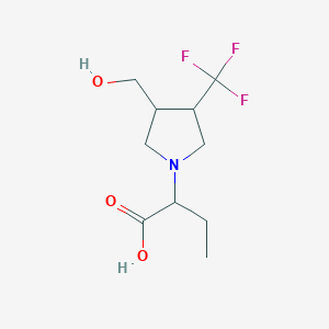 molecular formula C10H16F3NO3 B1479988 2-(3-(Hydroxymethyl)-4-(trifluoromethyl)pyrrolidin-1-yl)butanoic acid CAS No. 2097944-73-3