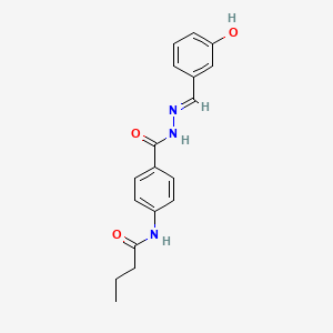 molecular formula C18H19N3O3 B14799903 N-(4-{[(2E)-2-(3-hydroxybenzylidene)hydrazinyl]carbonyl}phenyl)butanamide 