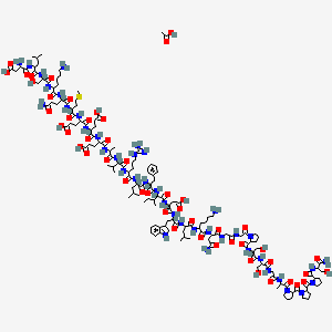 molecular formula C150H236N40O49S B14799910 H-DL-Asp-DL-Leu-DL-Ser-DL-Lys-DL-Gln-DL-Met-DL-Glu-DL-Glu-DL-Glu-DL-Ala-DL-Val-DL-Arg-DL-Leu-DL-Phe-DL-xiIle-DL-Asp-DL-Trp-DL-Leu-DL-Lys-DL-Asn-Gly-Gly-DL-Pro-DL-Ser-DL-Ser-Gly-DL-Ala-DL-Pro-DL-Pro-DL-Pro-DL-Ser-NH2.CH3CO2H 